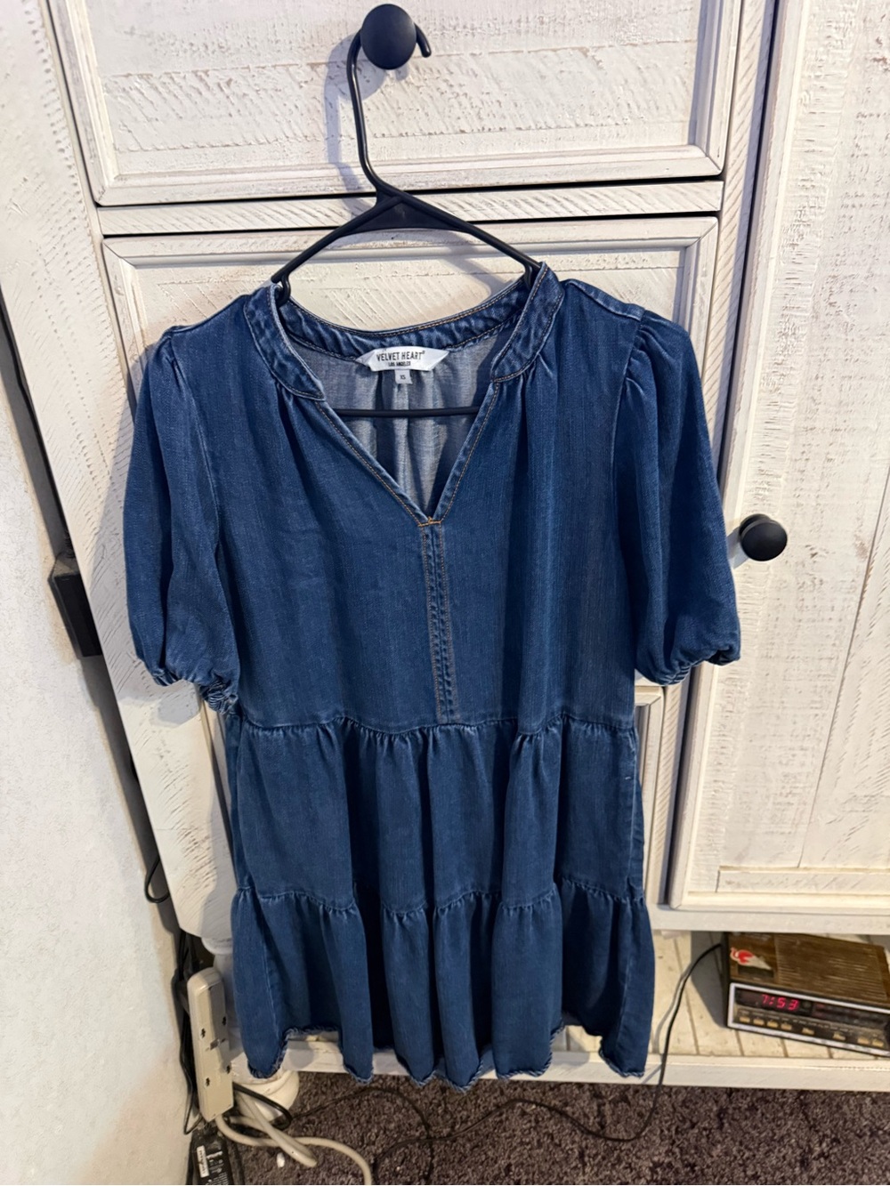 Velvet Heart Indigo Tiered Denim-Style Dress